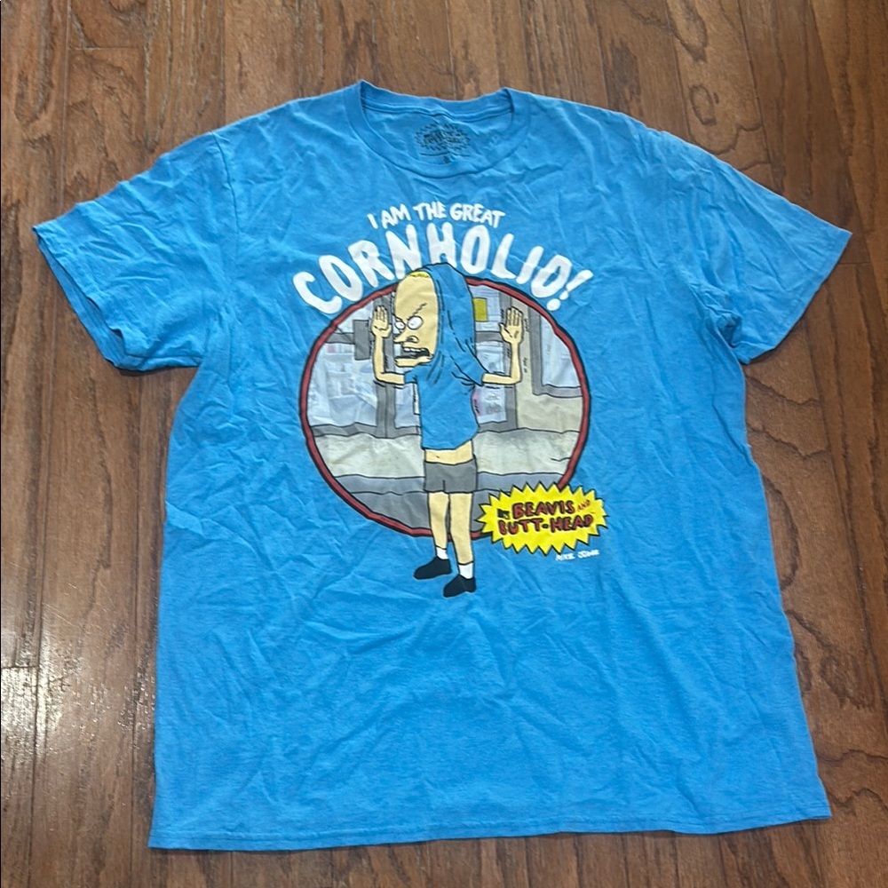 Beavis and Butthead Blue Graphic T-Shirt